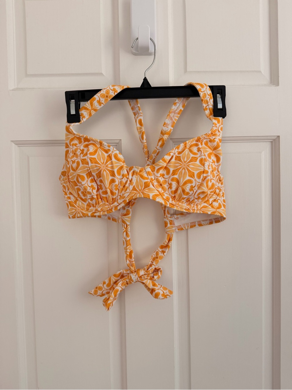 Shade & Shore Yellow Floral Halter Bikini Top